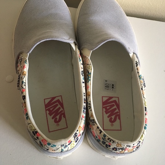 vans asher stripe floral slip-on sneaker - women's